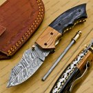 Custom Made Damascus Steel Folding Pocket Knife Best Gift for him groomsmen knives Fold knife