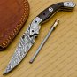 Custom Made Damascus Steel Folding Pocket Knife Best Gift for him groomsmen knives Fold knife