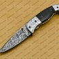 Custom Made Damascus Steel Folding Pocket Knife Best Gift for him groomsmen knives Fold knife