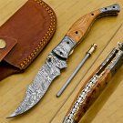 Custom Made Damascus Steel Folding Pocket Knife Best Gift for him groomsmen knives Fold knife