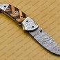 Custom Made Damascus Steel Folding Pocket Knife Best Gift for him groomsmen knives Fold knife