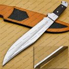 D2 Custom Steel Hunting Bowie Knife Fixed Blade, Gift for him, Father's day gift With Leather Sheath