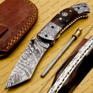 Custom Made Damascus Steel Folding Pocket Knife Best Gift for him groomsmen knives Fold knife