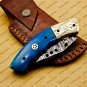 Custom Made Damascus Steel Folding Pocket Knife Best Gift for him groomsmen knives Fold knife