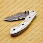 Custom Made Damascus Steel Folding Pocket Knife Best Gift for him groomsmen knives Fold knife