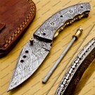 Custom Made Damascus Steel Folding Pocket Knife Best Gift for him groomsmen knives Fold knife