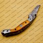 Custom Made Damascus Steel Folding Pocket Knife Best Gift for him groomsmen knives Fold knife