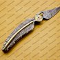 Custom Made Damascus Steel Folding Pocket Knife Best Gift for him groomsmen knives Fold knife