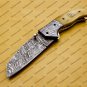 Custom Made Damascus Steel Folding Pocket Knife Best Gift for him groomsmen knives Fold knife
