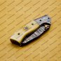Custom Made Damascus Steel Folding Pocket Knife Best Gift for him groomsmen knives Fold knife