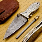 Custom Made Damascus Steel Folding Pocket Knife Best Gift for him groomsmen knives Fold knife