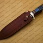 Handmade Damascus Steel Mosaic Bowie Knife Hunting Knife with Bone Handle Sheath