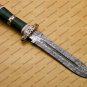 Handmade Damascus Steel Mosaic Bowie Knife Hunting Knife with Bone Handle Sheath