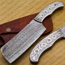 Damascus Steel Cleaver Chopper Chef Kitchen Knife Heavy Duty Damascus Handle Walnut Wood with Sheath