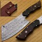 Damascus Steel Cleaver Chopper Chef Kitchen Knife Heavy Duty Damascus Handle Walnut Wood with Sheath