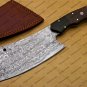 Damascus Steel Cleaver Chopper Chef Kitchen Knife Heavy Duty Damascus Handle Walnut Wood with Sheath