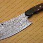 Damascus Steel Cleaver Chopper Chef Kitchen Knife Heavy Duty Damascus Handle Walnut Wood with Sheath