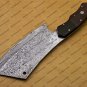Damascus Steel Cleaver Chopper Chef Kitchen Knife Heavy Duty Damascus Handle Walnut Wood with Sheath