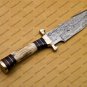 Damascus Steel Hunting knife Handle Deer Antler Handle + Gard shape could be different then picture