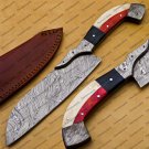 Damascus Steel Cleaver Chopper Chef Kitchen Knife Heavy Duty Damascus Handle Walnut Wood with Sheath