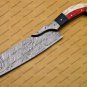 Damascus Steel Cleaver Chopper Chef Kitchen Knife Heavy Duty Damascus Handle Walnut Wood with Sheath