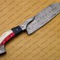 Damascus Steel Cleaver Chopper Chef Kitchen Knife Heavy Duty Damascus Handle Walnut Wood with Sheath