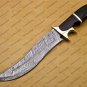 Personalized Custom Forged Hunter Knife Damascus Steel Bowie Knife Handle Sheet With Leather Sheath