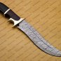 Personalized Custom Forged Hunter Knife Damascus Steel Bowie Knife Handle Sheet With Leather Sheath