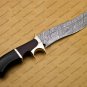 Personalized Custom Forged Hunter Knife Damascus Steel Bowie Knife Handle Sheet With Leather Sheath