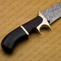 Personalized Custom Forged Hunter Knife Damascus Steel Bowie Knife Handle Sheet With Leather Sheath