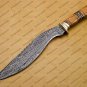 Handmade Damascus Steel Kukri Knife Densified Wood Handle Gift for Him  Anniversary Gift Valentines