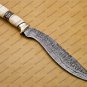 Handmade Damascus Steel Kukri Knife Densified Wood Handle Gift for Him  Anniversary Gift Valentines