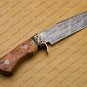 Personalized Custom Forged Hunter Knife Damascus Steel Bowie Knife Handle Sheet With Leather Sheath