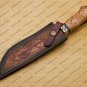 Personalized Custom Forged Hunter Knife Damascus Steel Bowie Knife Handle Sheet With Leather Sheath