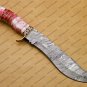 Personalized Custom Forged Hunter Knife Damascus Steel Bowie Knife Handle Sheet With Leather Sheath