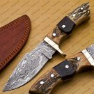 Handmade Damascus Steel Hunting Knife Damascus Skinner Knife, Camping  Boot Knife Walnut Wood Handle