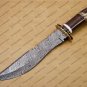 Handmade Damascus Steel Mosaic Bowie Knife Hunting Knife with Bone Handle Sheath