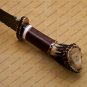 Handmade Damascus Steel Mosaic Bowie Knife Hunting Knife with Bone Handle Sheath