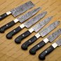 7 Pc Damascus Chef Knife Vintage Knife Forged Steel Knife Perfect Gift Kitchen Knife With Sheath
