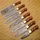 7 Pc Damascus Chef Knife Vintage Knife Forged Steel Knife Perfect Gift Kitchen Knife With Sheath