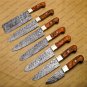 7 Pc Damascus Chef Knife Vintage Knife Forged Steel Knife Perfect Gift Kitchen Knife With Sheath