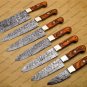 7 Pc Damascus Chef Knife Vintage Knife Forged Steel Knife Perfect Gift Kitchen Knife With Sheath