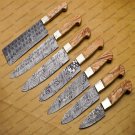 7 Pc Damascus Chef Knife Vintage Knife Forged Steel Knife Perfect Gift Kitchen Knife With Sheath