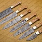 7 Pc Damascus Chef Knife Vintage Knife Forged Steel Knife Perfect Gift Kitchen Knife With Sheath