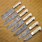 7 Pc Damascus Chef Knife Vintage Knife Forged Steel Knife Perfect Gift Kitchen Knife With Sheath