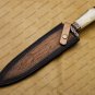 Beautiful Custom Handmade Damascus Steel Dagger Knife with Leather Sheath