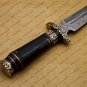 Beautiful Custom Handmade Damascus Steel Dagger Knife with Leather Sheath