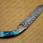 Custom Handmade Damascus Steel Mosaic Bowie Knife Hunting Knife Sheet Handle With Leather Sheath
