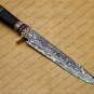 Custom Handmade Damascus Steel Mosaic Bowie Knife Hunting Knife Sheet Handle With Leather Sheath