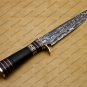 Custom Handmade Damascus Steel Mosaic Bowie Knife Hunting Knife Sheet Handle With Leather Sheath